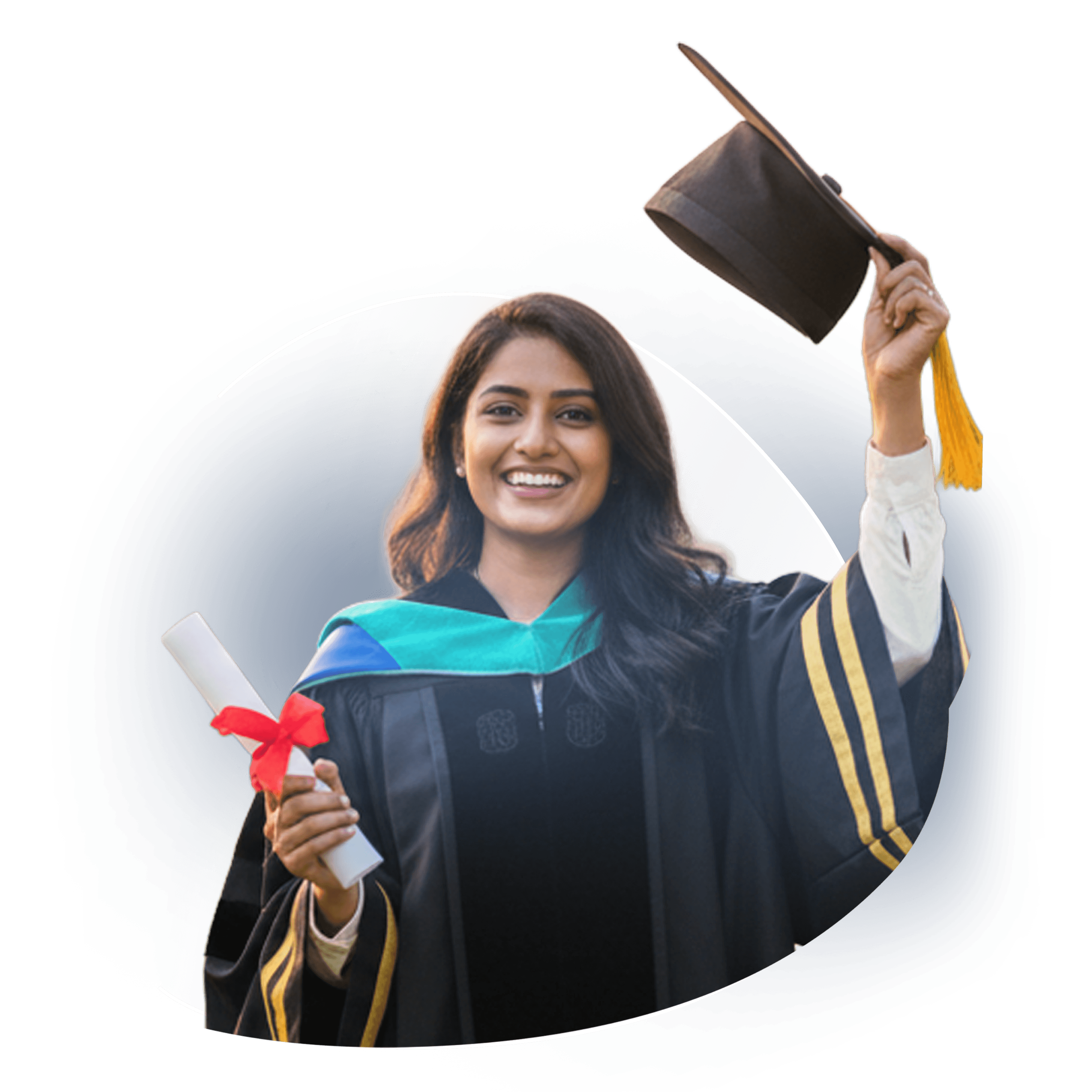 Graduate holding diploma